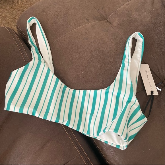 Lovers + Friends Kelly green striped top - Picture 5 of 6